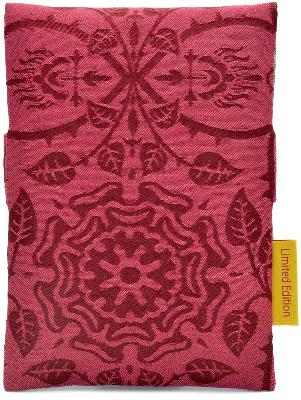 Foldover pouch in red ecclesiastical silk