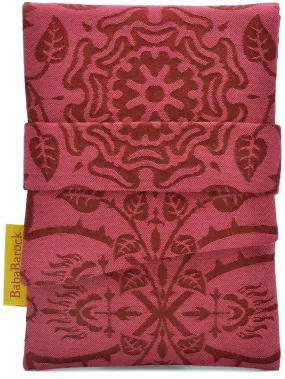 Foldover pouch in red ecclesiastical silk