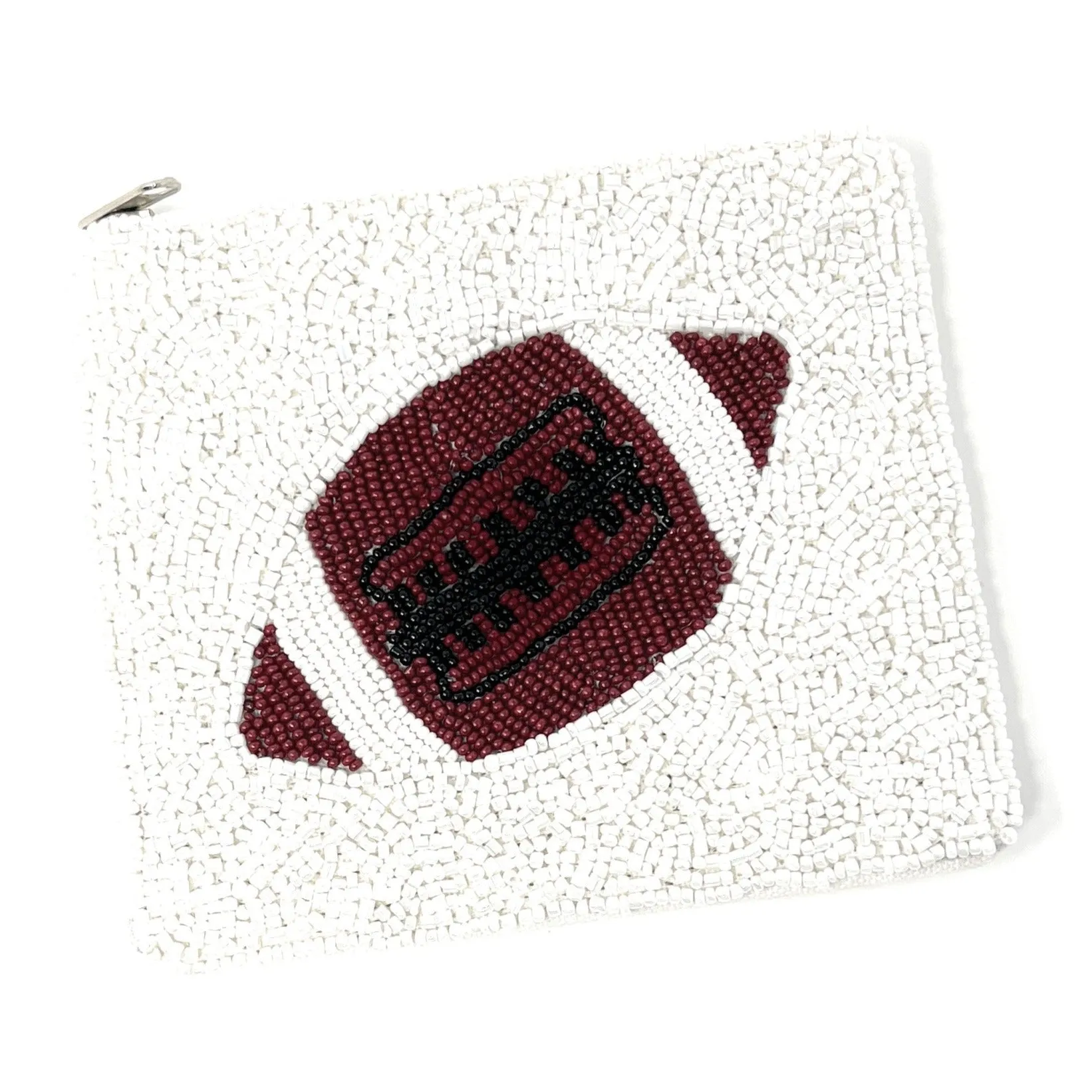 Football Beaded Coin Purse