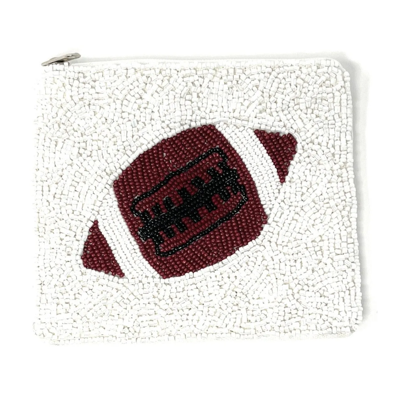 Football Beaded Coin Purse