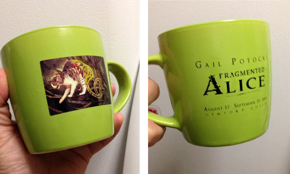 Fragmented Alice teacup and saucer (and tote) CLOSING EVENT- EXTREMELY LIMITED EDITION