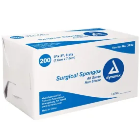 Gauze Sponges Non-Sterile 8-Ply, 200/Bag