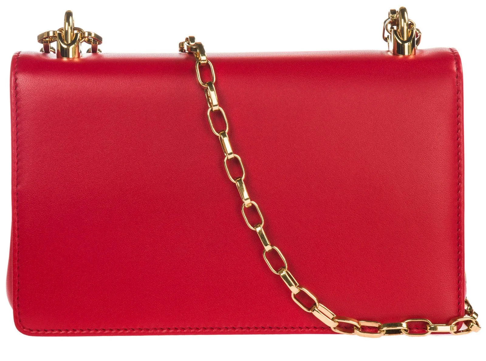 Girls Barocco Leather Shoulder Bag, Red