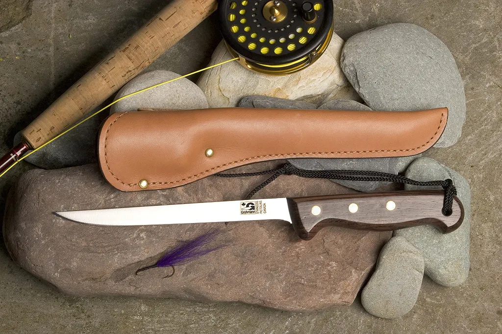 GROHMANN KNIVES- Regular Line Fillet Knife & Leather Sheath RF500S $106