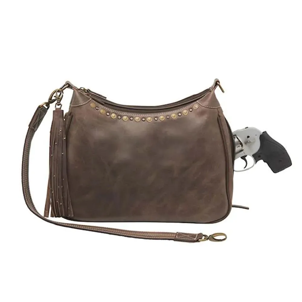 GTM Carry Conceal Leather RFID Hobo Purse