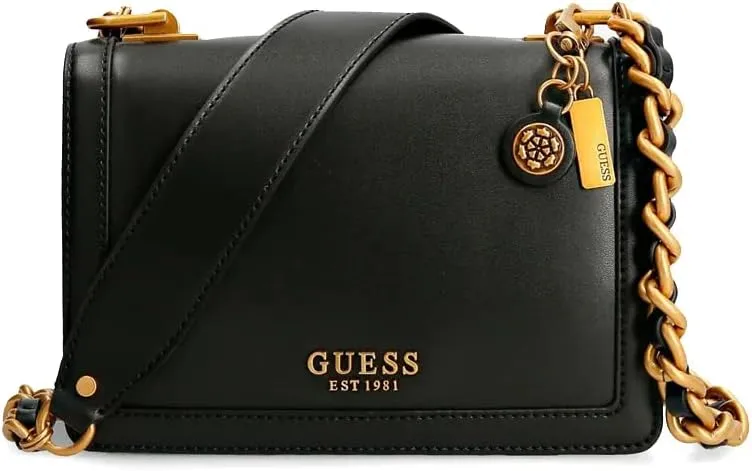 GUESS Abey Elite Girlfriend Satchel | Quilted Style for Women (Black)