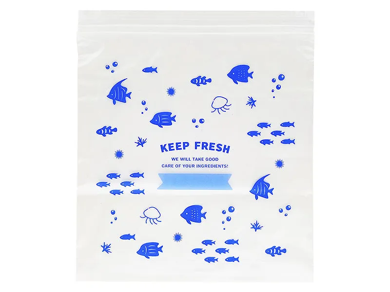 Gusseted Double Zipper Freezer Bags Sea Life 10.26in x 1.03ft x 1.96in