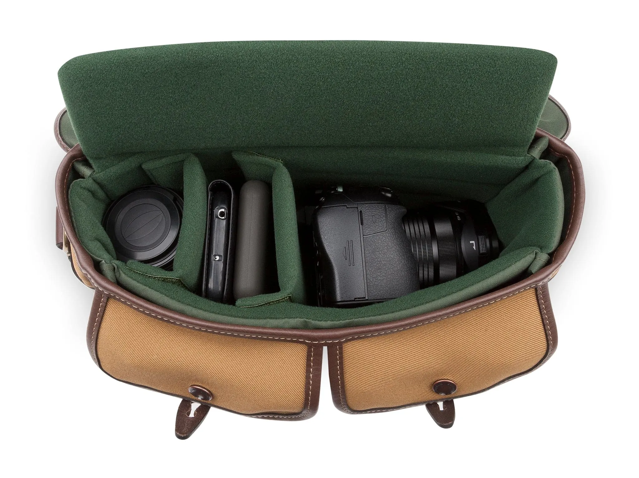 Hadley Small Pro Camera Bag - Khaki FibreNyte / Chocolate Leather