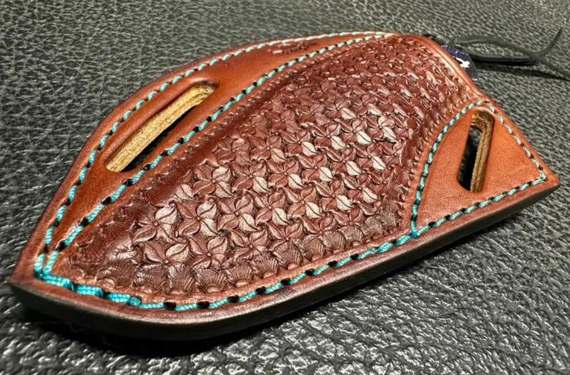 Handmade Pancake Leather Sheath for Fixed Blade Knife - Custom-Fitted Accessory for Hunting, Camping Outdoors Men's Gift