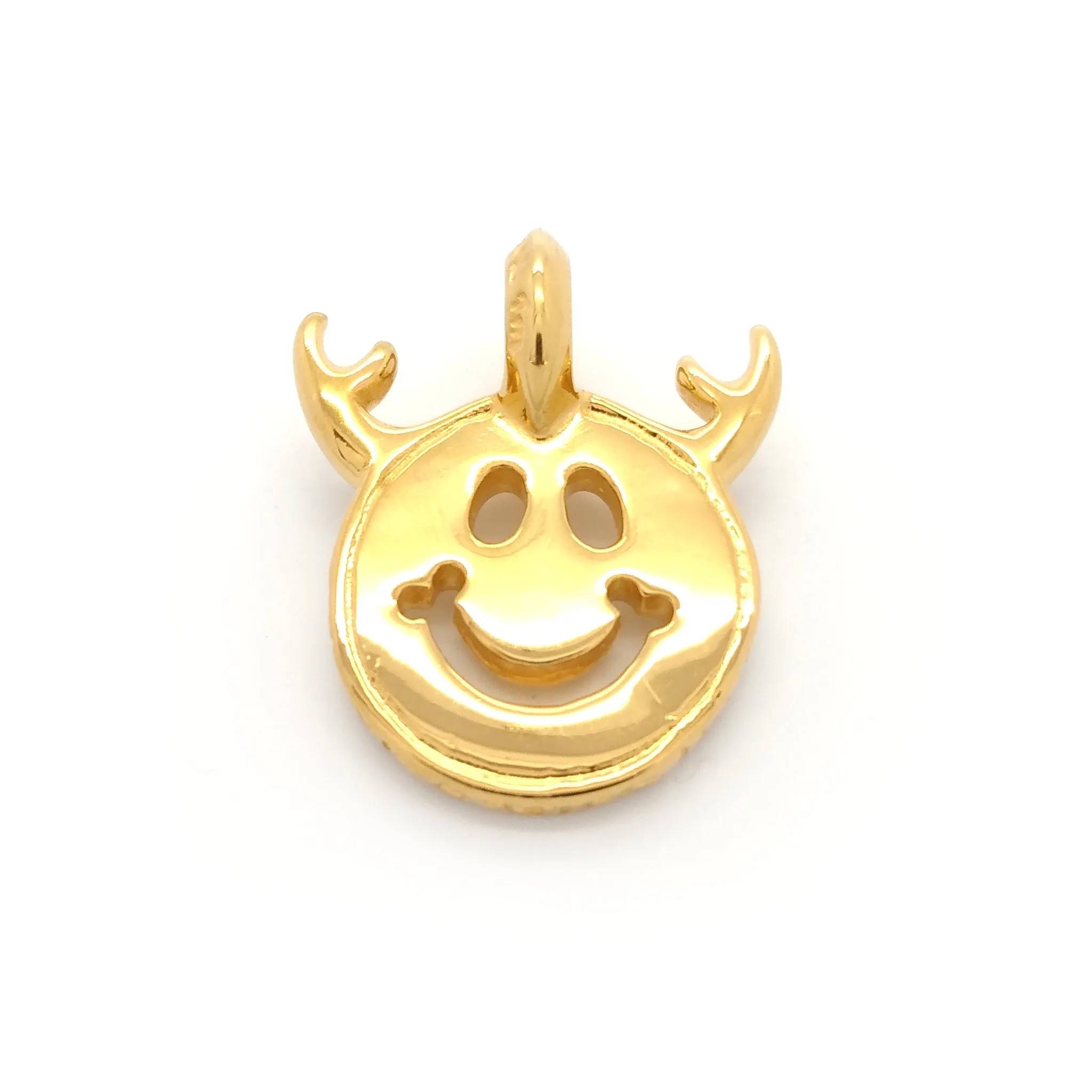 Happy Face Charm -Antlers 18k Yellow Gold Plating