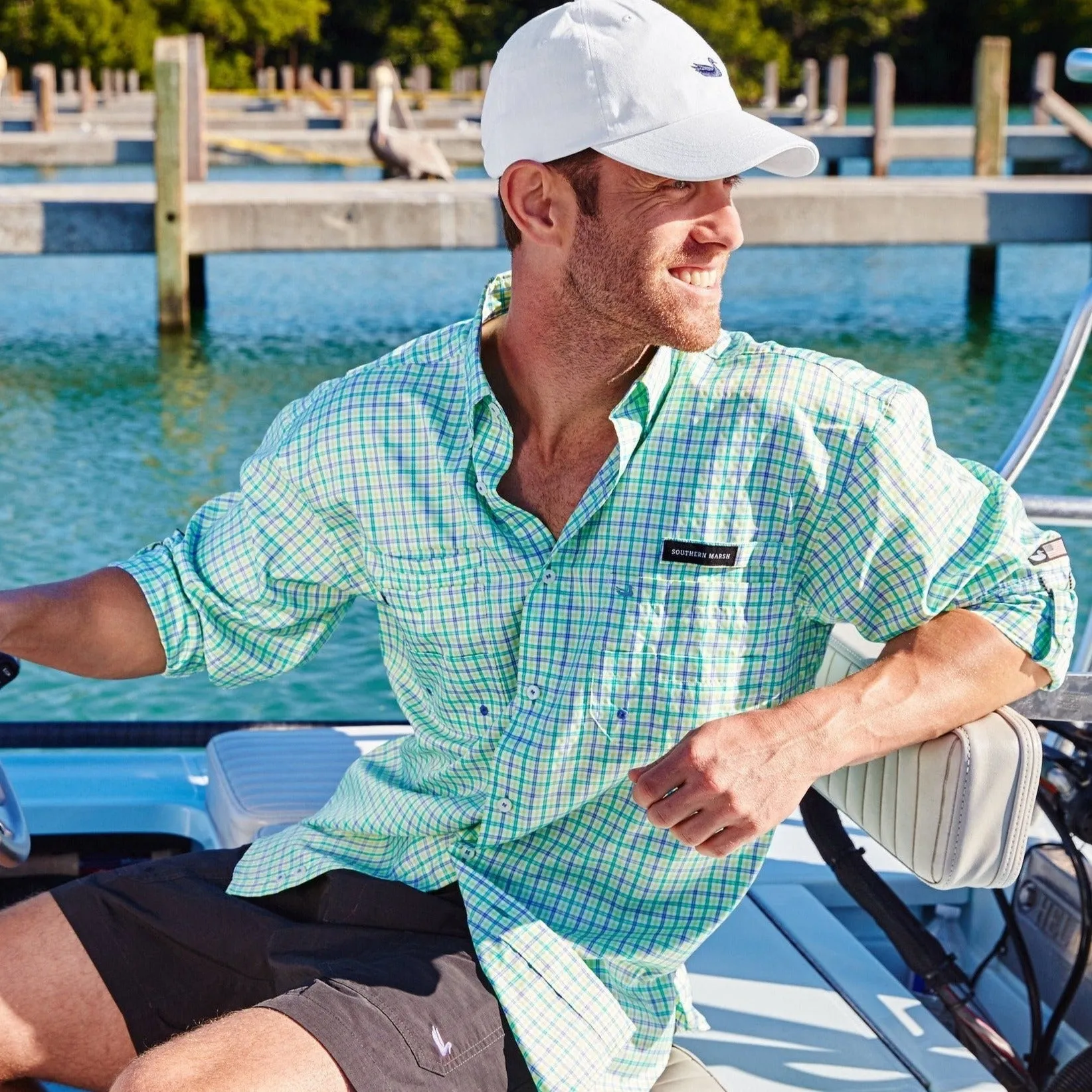 Harbor Cay Fishing Shirt - Abaco Grid