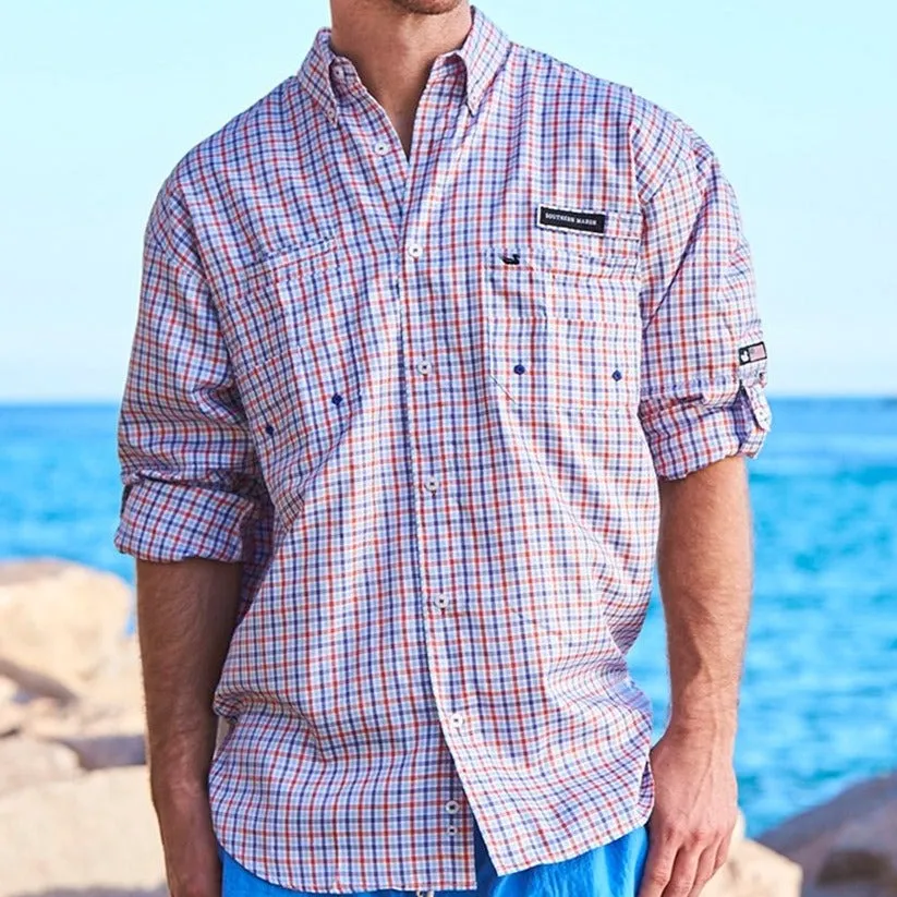 Harbor Cay Fishing Shirt - Abaco Grid