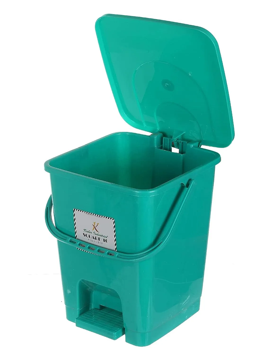 Heart Home Plastic Swing-Top Lid Dustbin For Home/Kitchen/Office, 12 Ltr (Green) (HS39HEARTH023044)