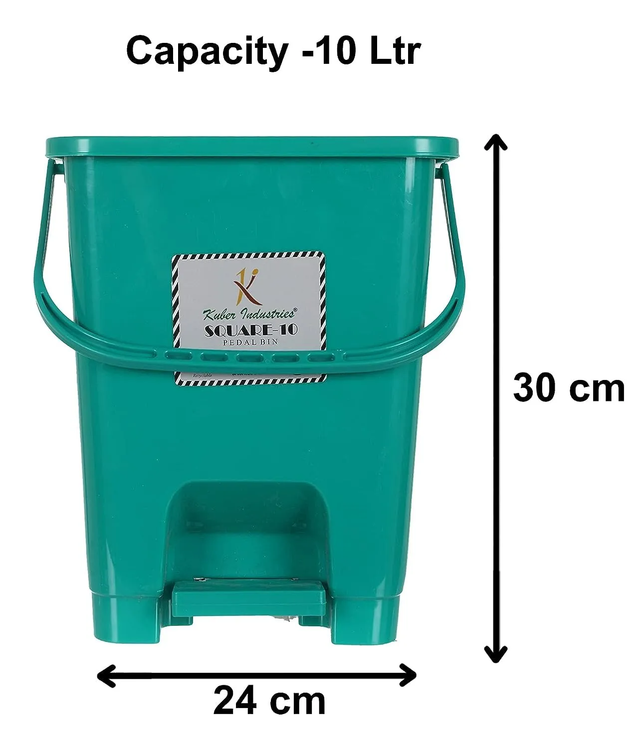 Heart Home Plastic Swing-Top Lid Dustbin For Home/Kitchen/Office, 12 Ltr (Green) (HS39HEARTH023044)