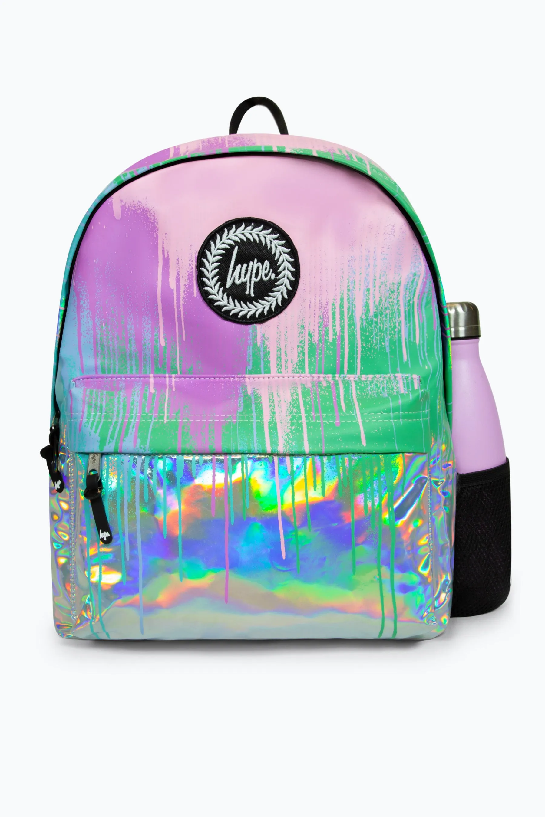 Hype Iconic Pink/Teal Holo Drips Girls Backpack