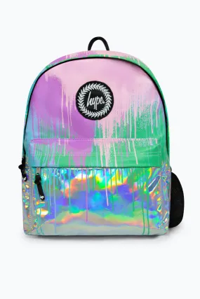 Hype Iconic Pink/Teal Holo Drips Girls Backpack