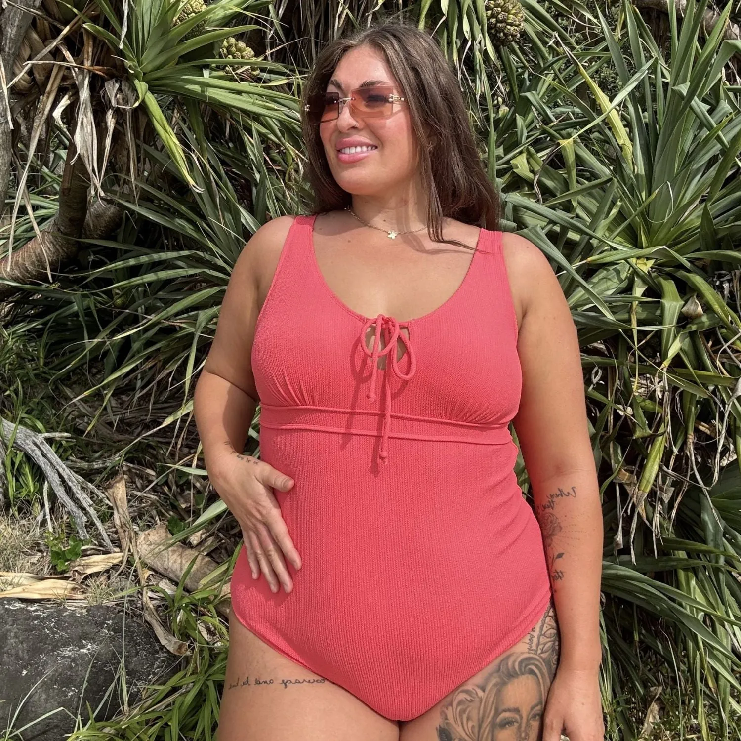 I'll Be Right Here Swimsuit - Coral