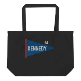 Kennedy 24 Pennant Embroidered Large Organic Tote