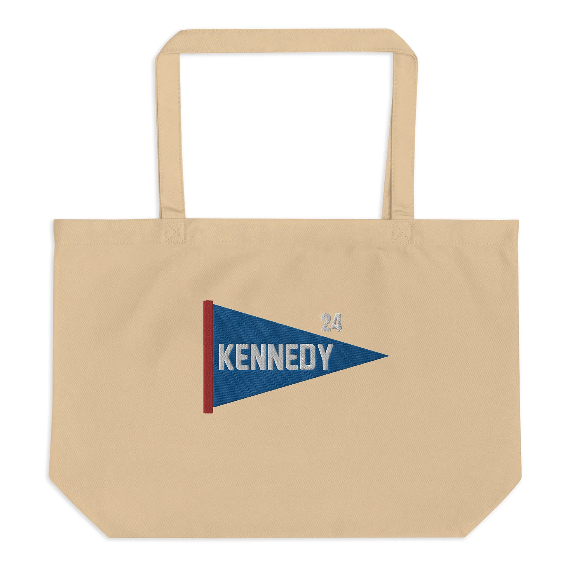 Kennedy 24 Pennant Embroidered Large Organic Tote