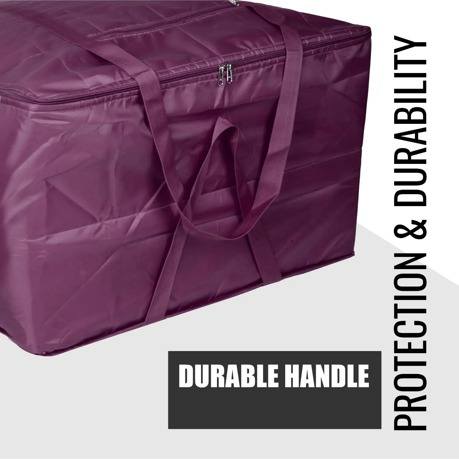 Kuber Industries Storage Attachi Bag | Parachute Travel Storage Bag | Underbed Storage Bag | Storage Organizer for Clothes | Zipper Closure Blanket Bag with Handle | Large | Maroon