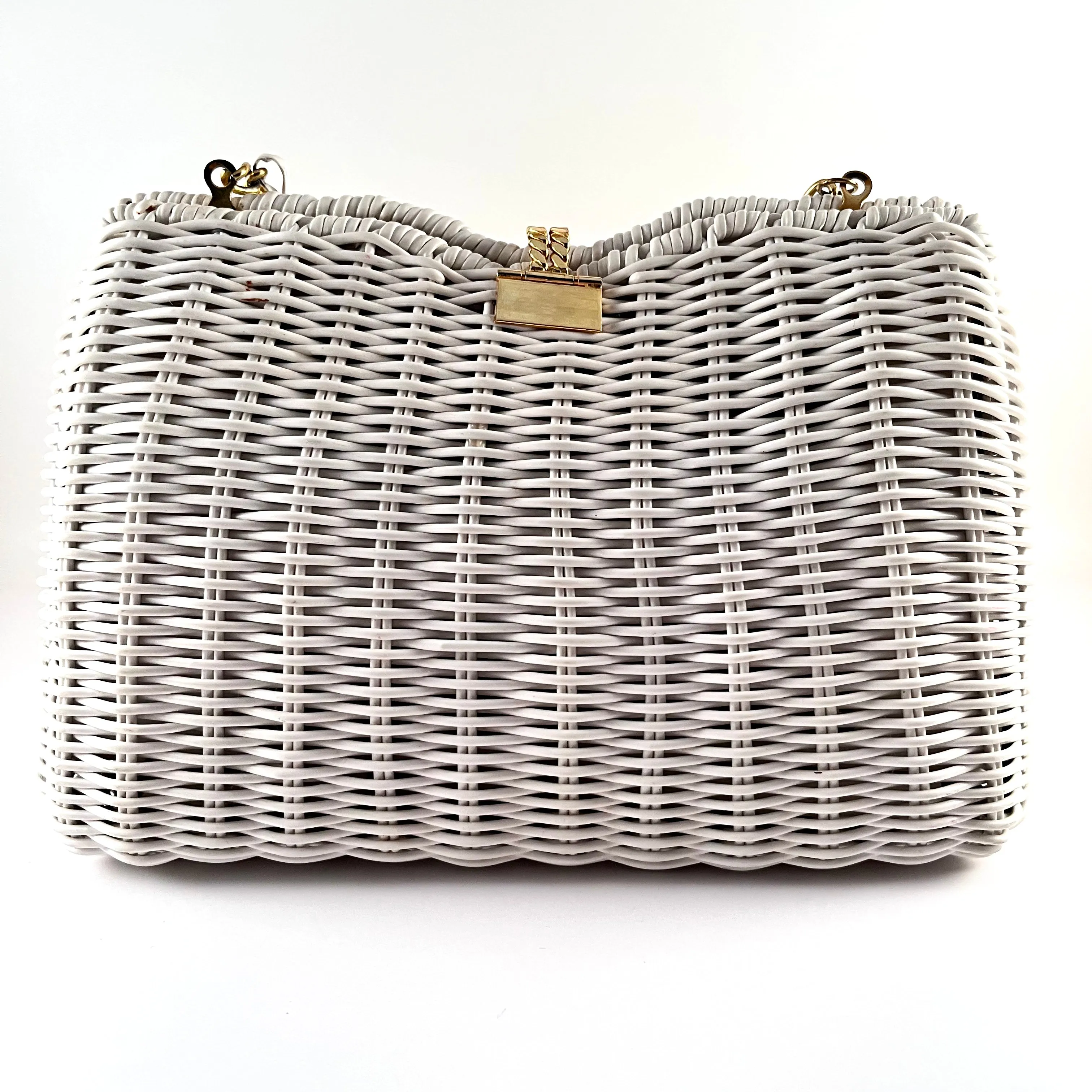 Late 80s/ Early 90s White Wicker Purse