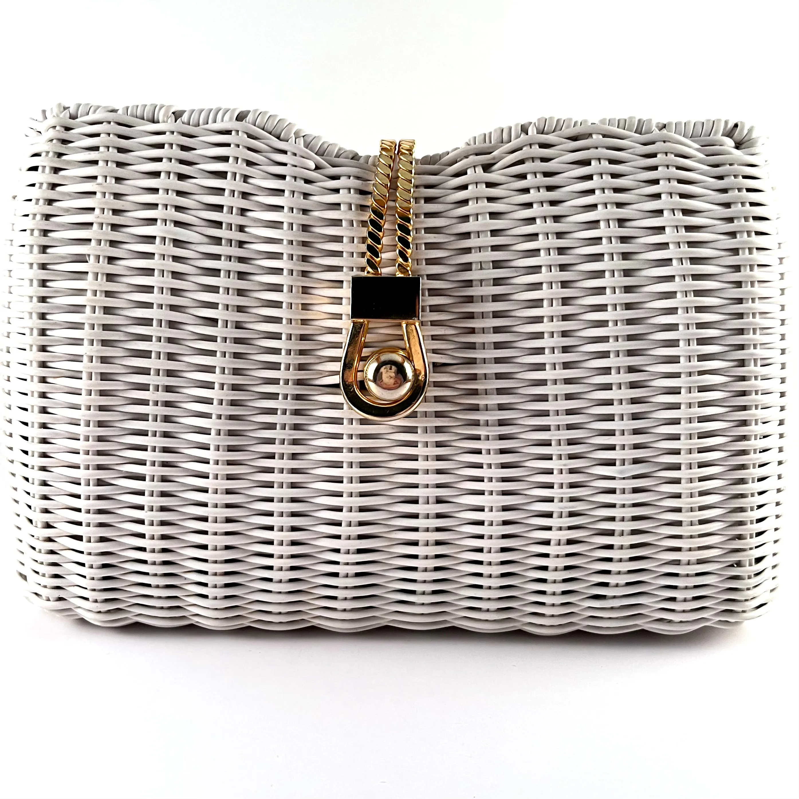 Late 80s/ Early 90s White Wicker Purse