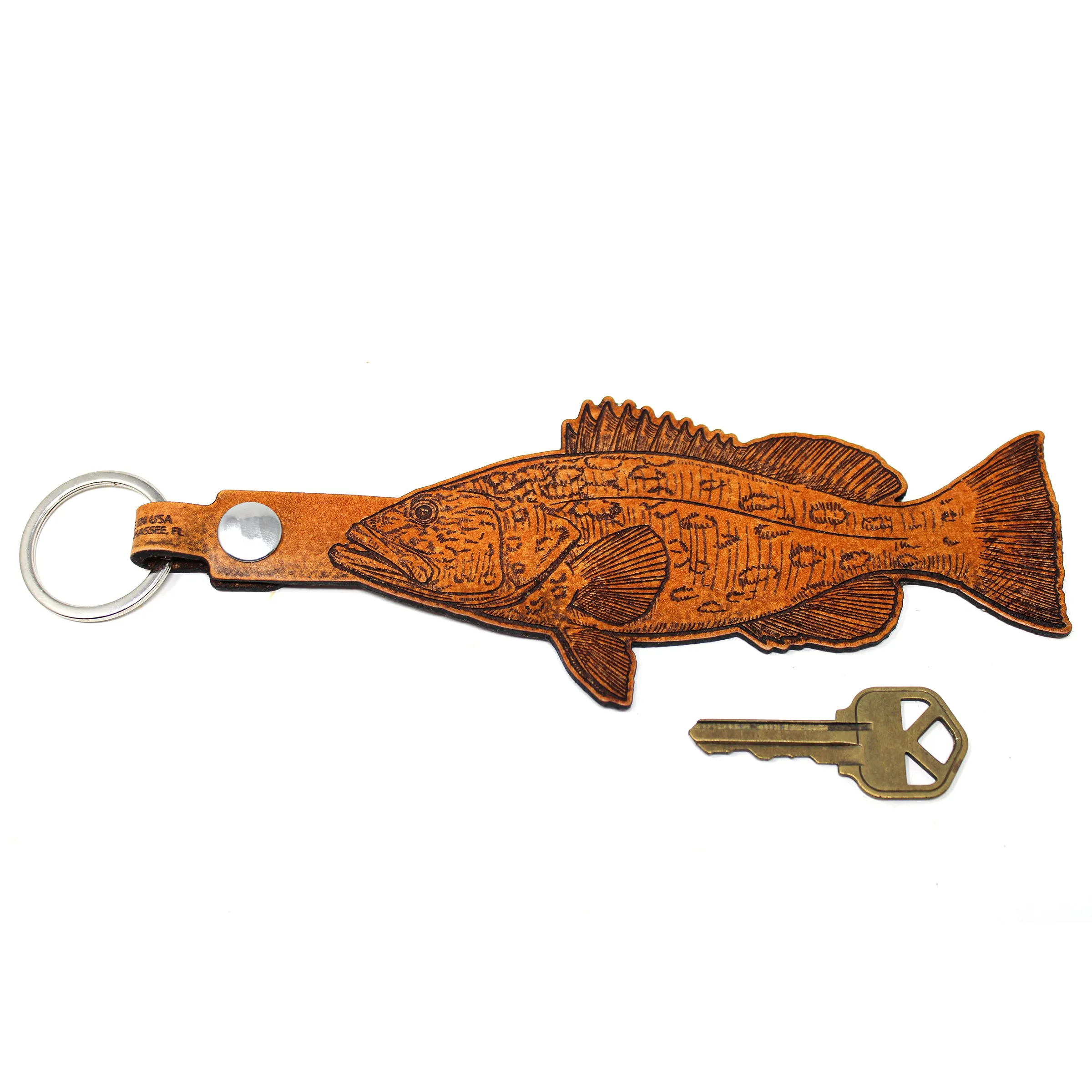 Leather Keychain - GAG Grouper Keychain