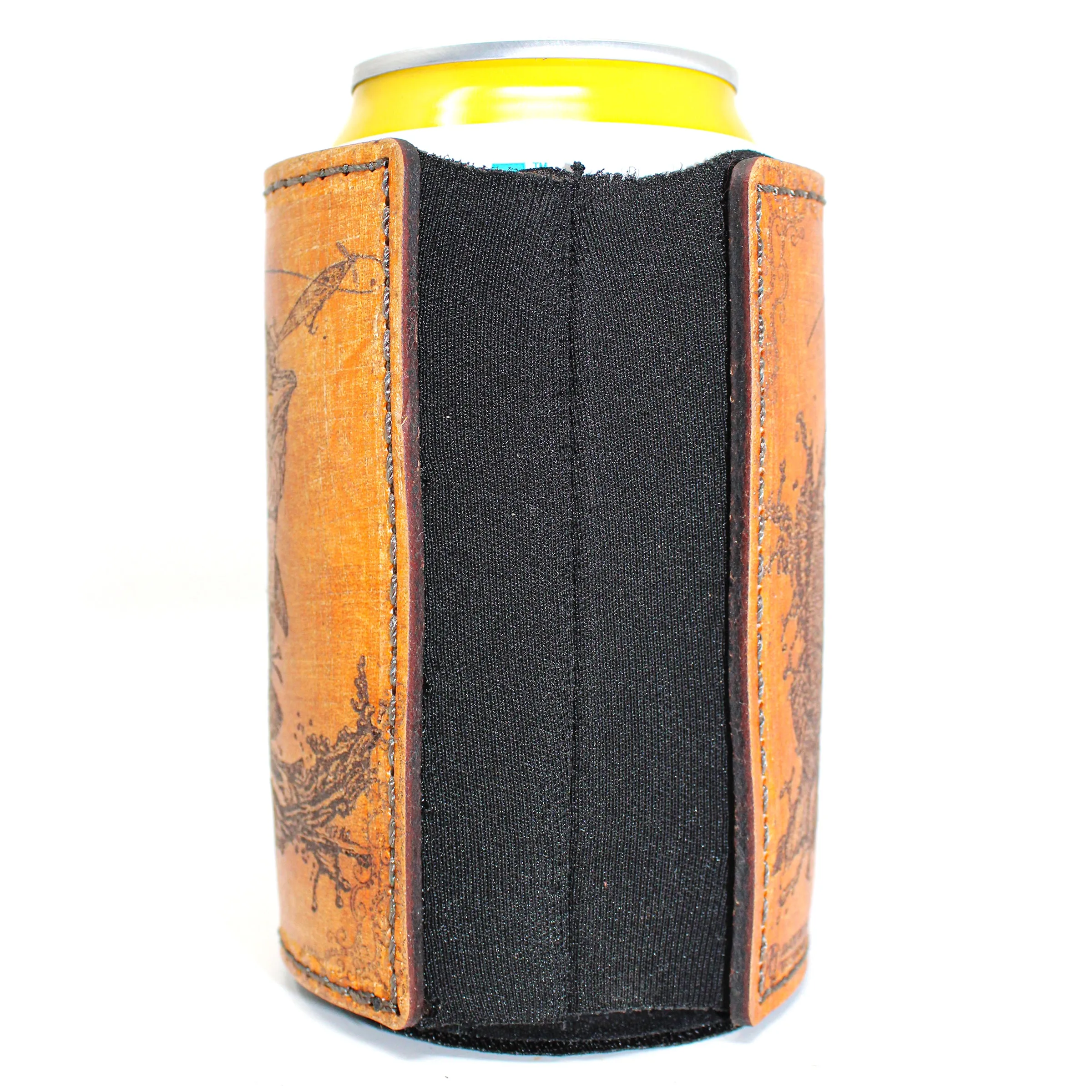 Leather Patch Drink Sleeve - Morning Glory Bass