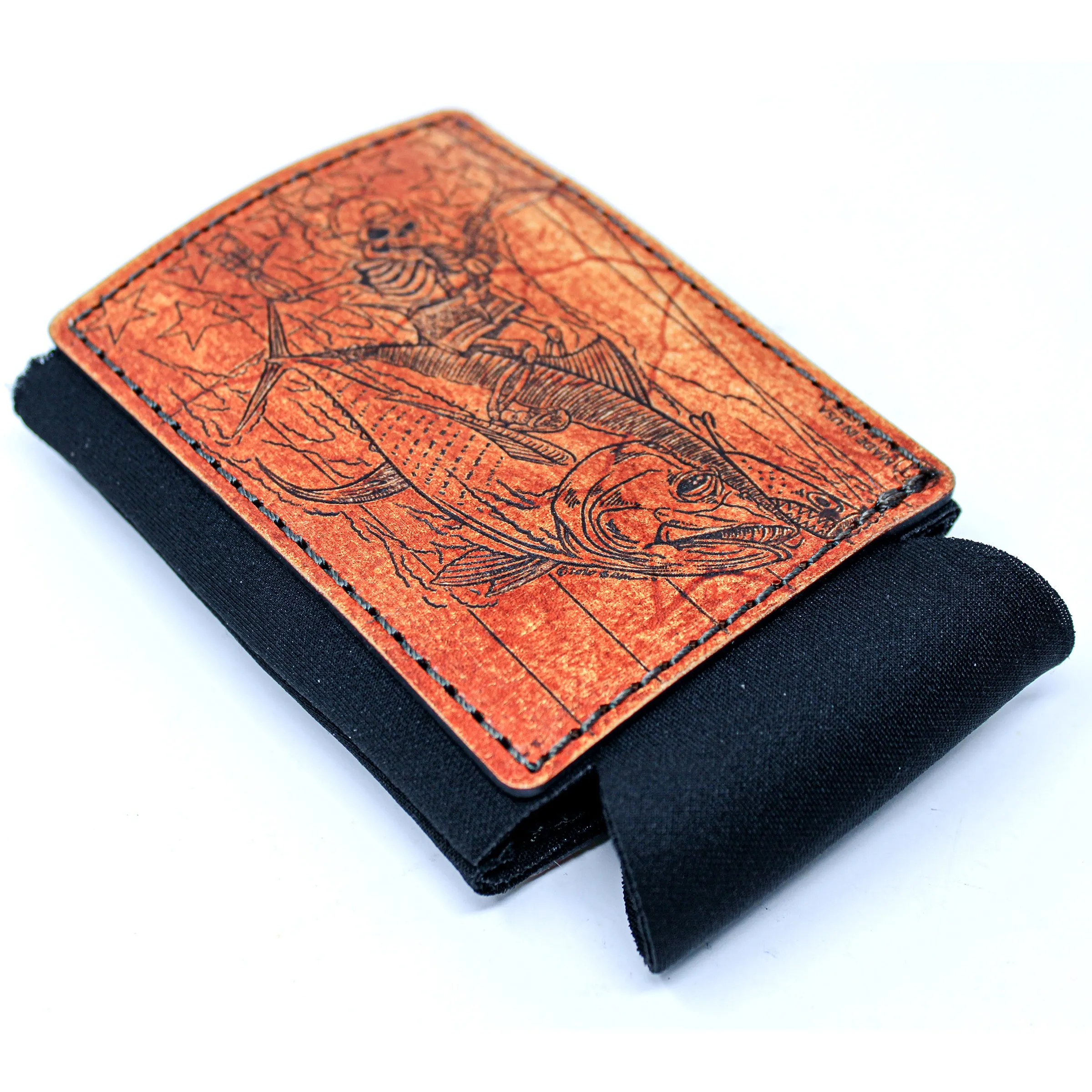 Leather Patch Drink Sleeve - Skellywag vs. Yellowfin