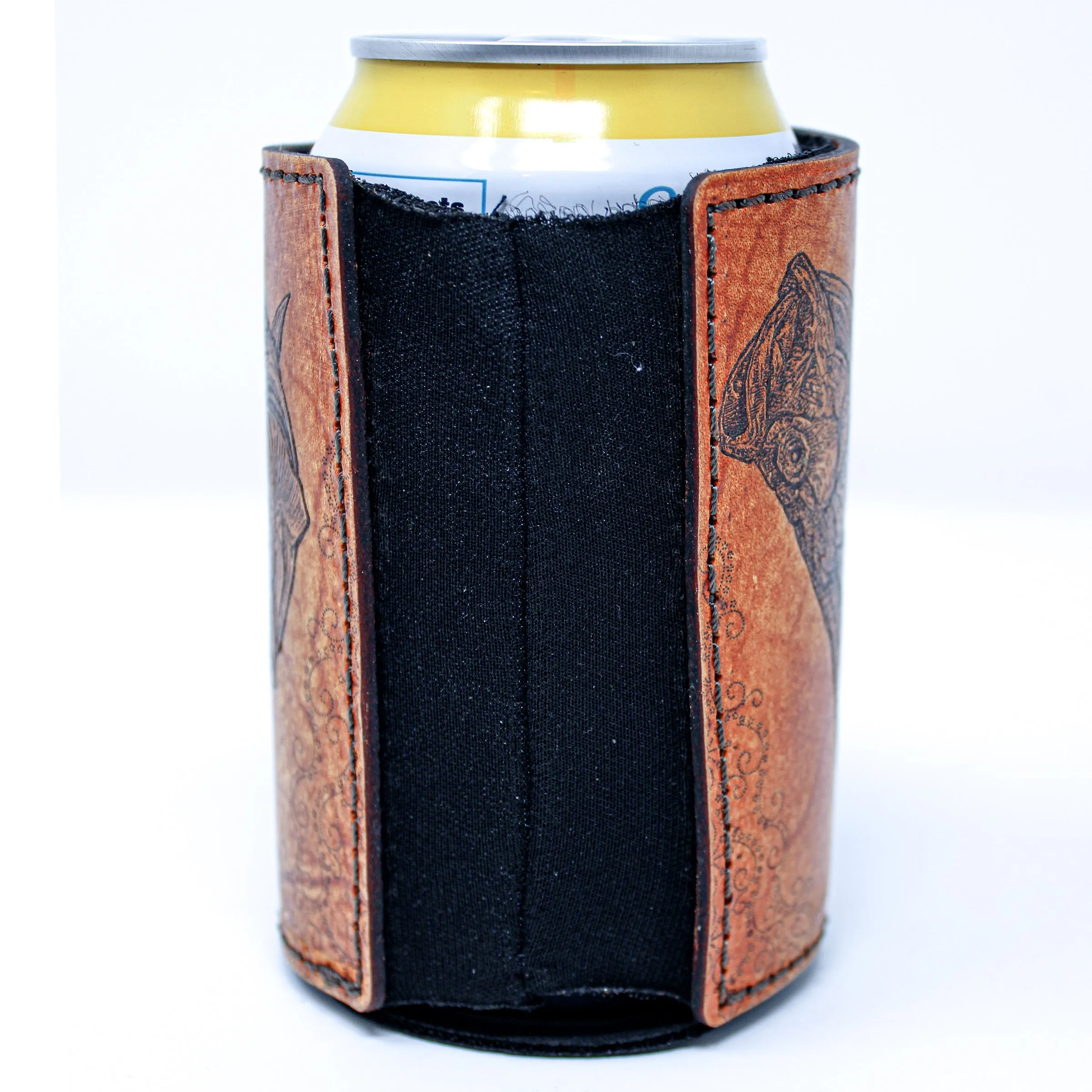 Leather Patch Drink Sleeve - Twisting Tarpon