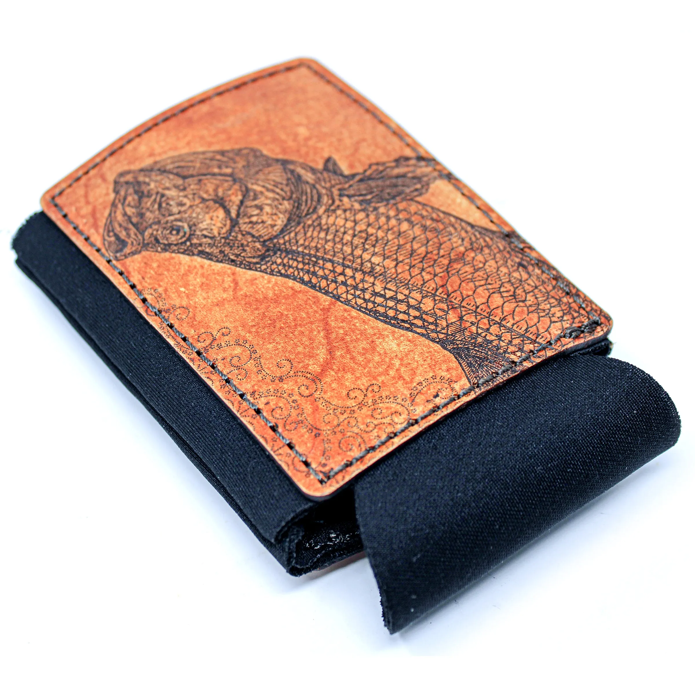 Leather Patch Drink Sleeve - Twisting Tarpon