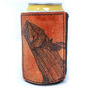 Leather Patch Drink Sleeve - Twisting Tarpon