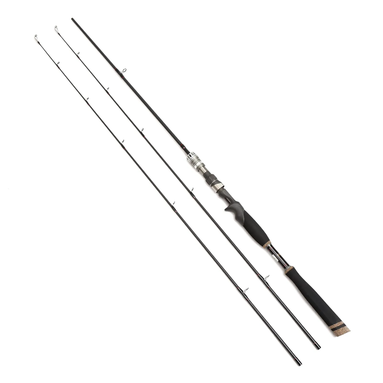 Length Adjustable 6.6'~9' Casting Fishing Rod w/ Spare Tip M/ML Carbon Rock Fishing Pole MF Action