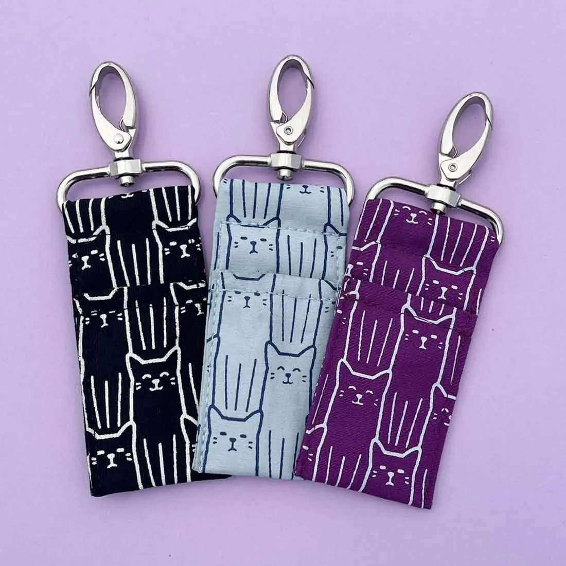 Lip Balm Bag - Cat Prints - Perfect Stocking Stuffer : Purple