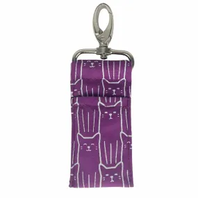 Lip Balm Bag - Cat Prints - Perfect Stocking Stuffer : Purple