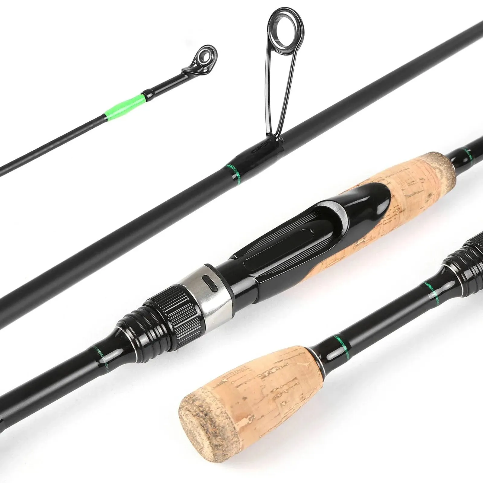 Lixada Portable Travel Spinning Fishing Rod 6.8FT Lightweight Carbon Fiber 4 Pieces Fishing Pole For Outdoor Fishing