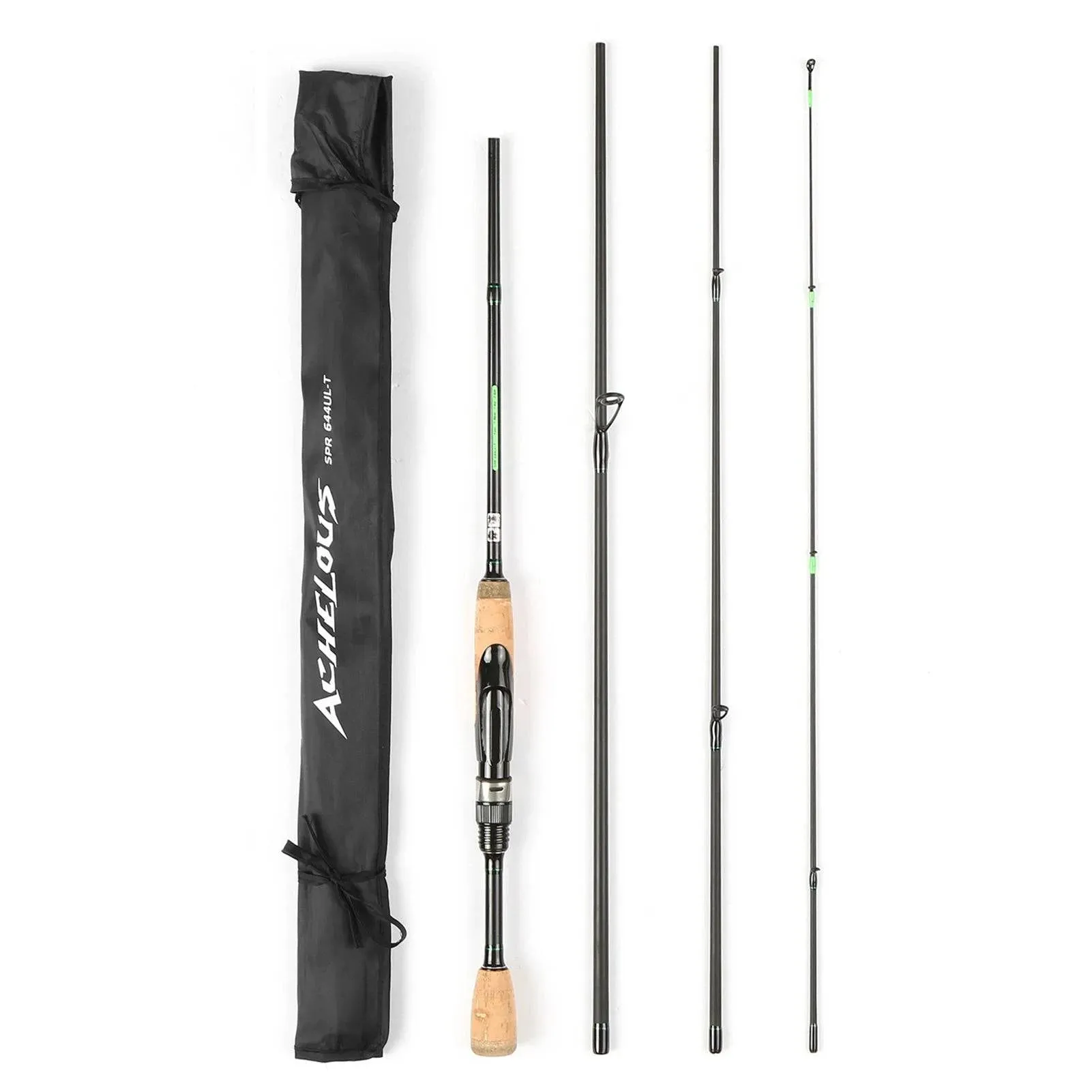 Lixada Portable Travel Spinning Fishing Rod 6.8FT Lightweight Carbon Fiber 4 Pieces Fishing Pole For Outdoor Fishing