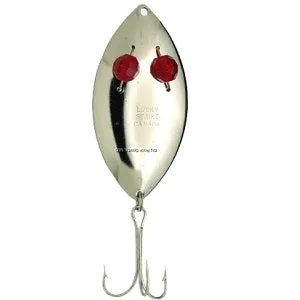 Lucky Strike 3" Red Flash Wiggler Spoon - Nickel