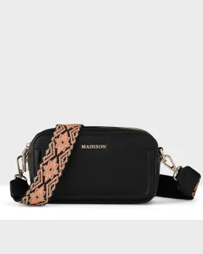 Maddie Double Zip Camera Crossbody Bag   Aztec Bag Strap