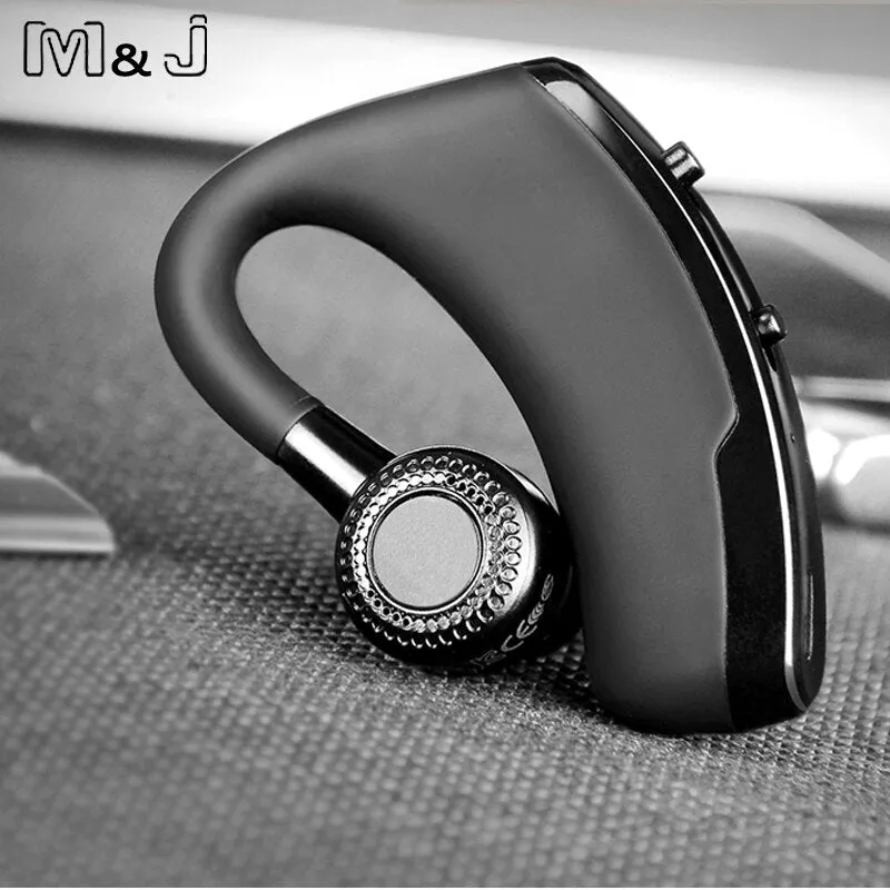 M&J V9 Handsfree Business Wireless Bluetooth Headset With Mic Voice Control Headphone For Drive Connect With 2 Phone