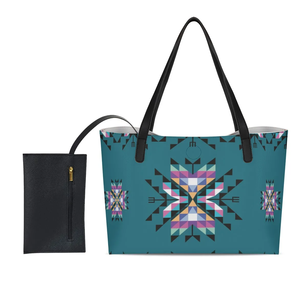 Medicine Lodge Dark Winter Shopping Tote Bag With Black Mini Purse