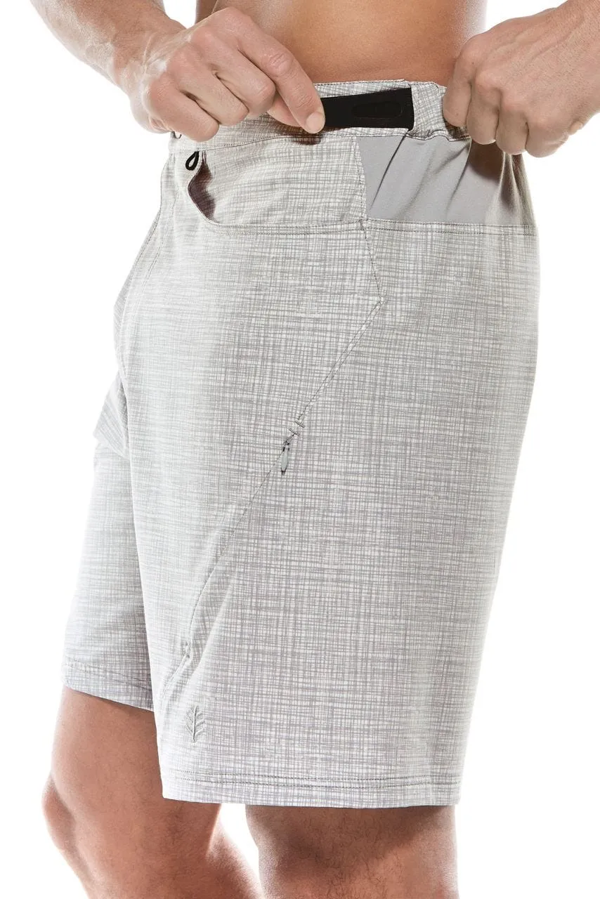 Men's Calasa Tech Swim Trunks | Light Grey/White Crosshatch