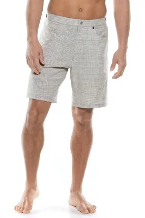 Men's Calasa Tech Swim Trunks | Light Grey/White Crosshatch