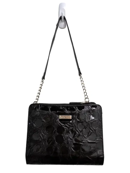 Miche Structured Black Patent Leather Purse