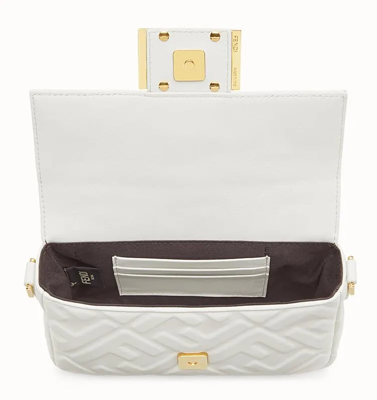 Mini Baguette Leather Bag - White, Pink, Pale Blue, Black