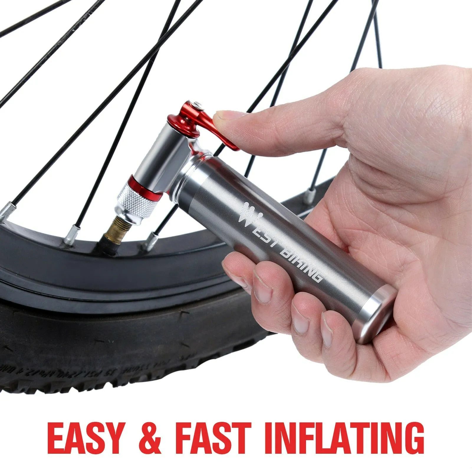 Mini Bike Pump CO2 Inflator Road Mountain Bikes Bicycle Tire Pump for Presta and Schrader