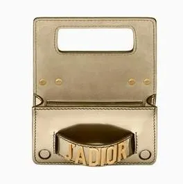 Mini J'adior Flap Bag in Metallic Leather - Pink or Gold