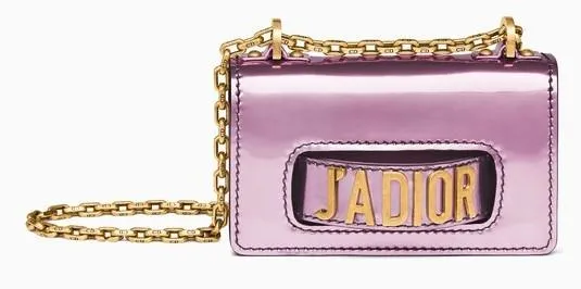 Mini J'adior Flap Bag in Metallic Leather - Pink or Gold