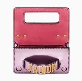 Mini J'adior Flap Bag in Metallic Leather - Pink or Gold