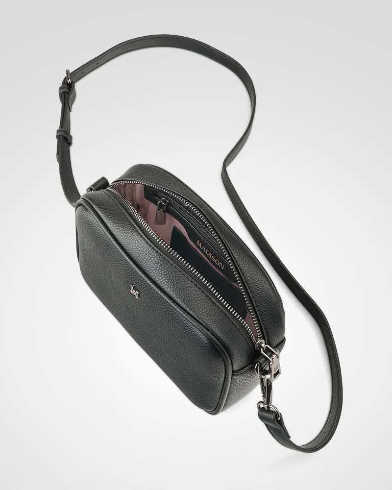 Monica Camera Crossbody Bag - Black/Gunmetal